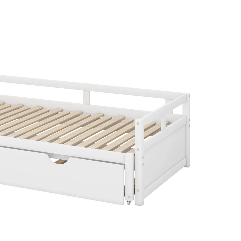 Twin Size Extending Daybed With Trundle, White