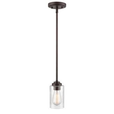 1 lumière 5 po Mini-luminaire suspendu en bronze huilé