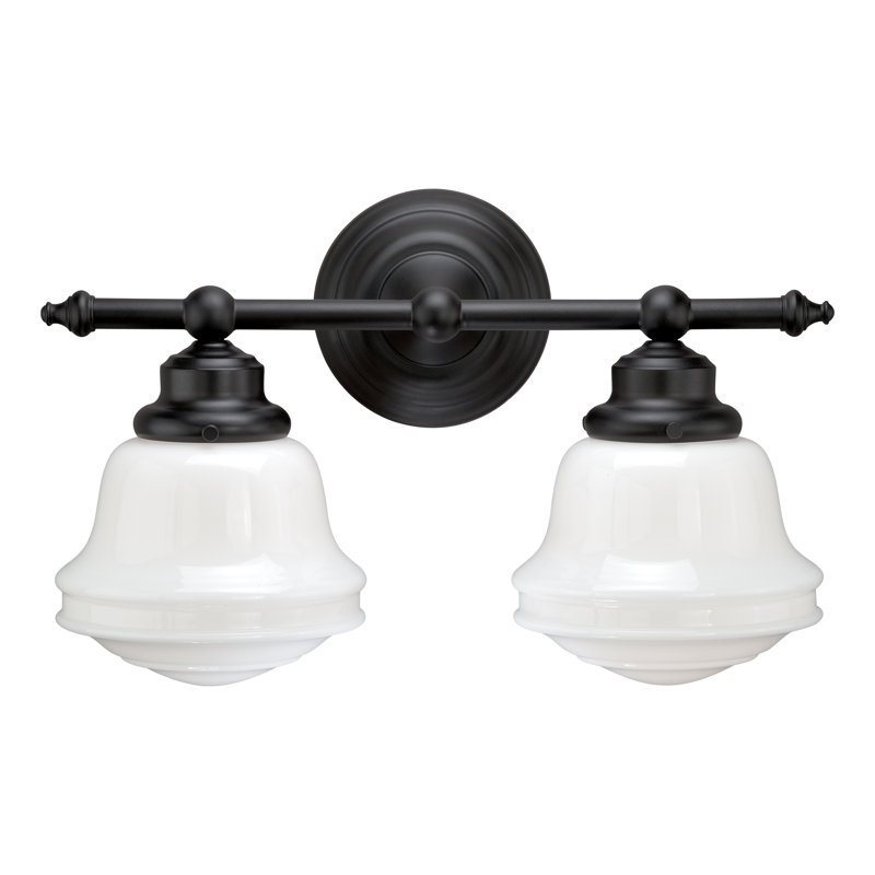 Éclairage pour meuble-lavabo à intensité variable Margaree, H 10,5 po x l 6,75 po x P 6,75 po, Bronze frotté à l'huile