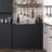 Buffet Cabinet With 3 Door, Kitchen Storage Cabinet With Adjustable Shelf, Coffee Bar Accent Cabinets For Living Room, Entryway, Black-1654900053