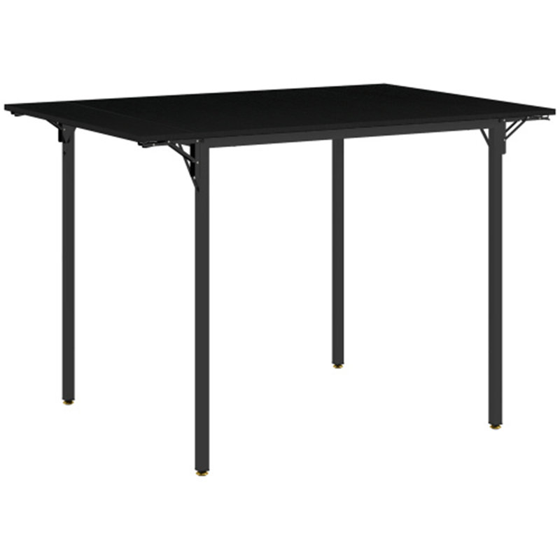 HOMCOM Industrial Folding Dining Table for 2 to 4, Space Saving Drop Leaf Kitchen Table for Small Spaces, Walnut, Black