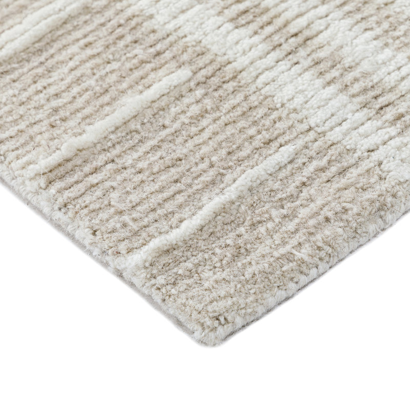 Cozy Ella Rug: Naturalist Hand Tufted Rug in Ivory, Rectange 7'6" x 9'6"