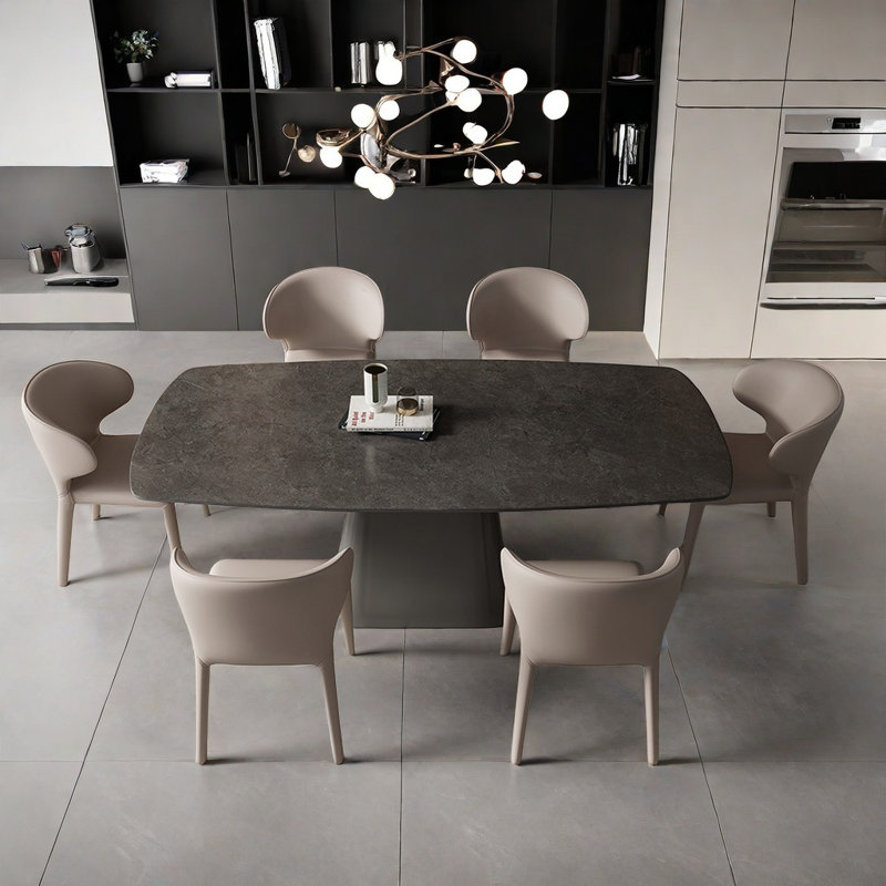 Table et chaises de salle à manger de style moderne et léger, H 29,5 po x L 78,7 po x l 39,3 po