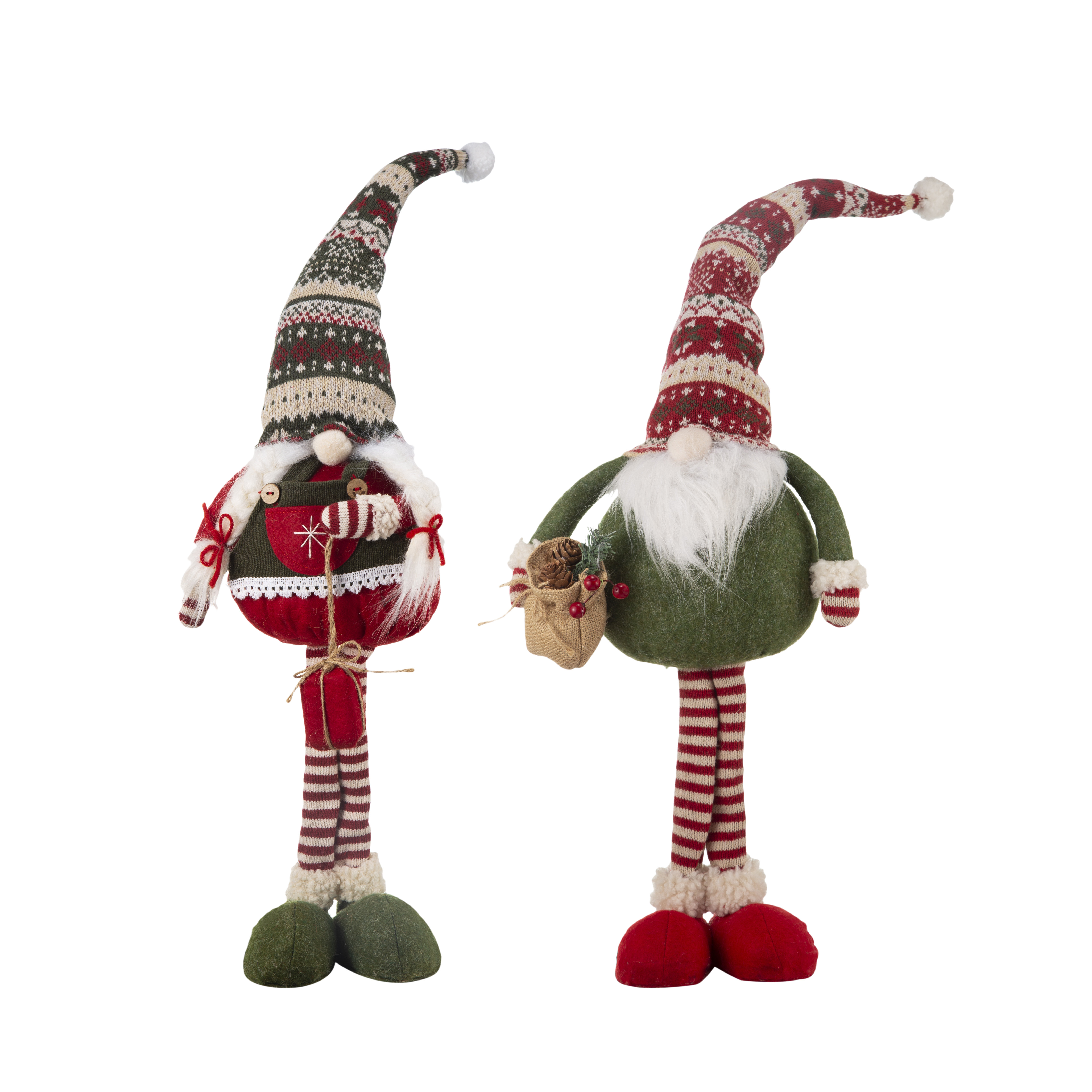 The Holiday Aisle® 2 Piece Standing Christmas Gnomes in Festive Outfits ...