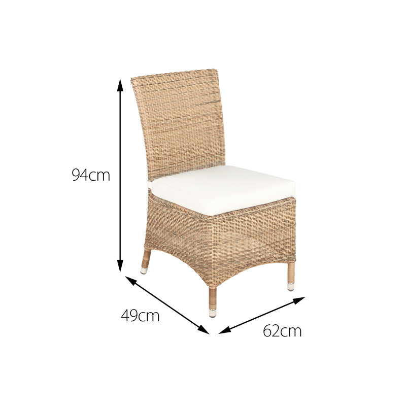 Barcelona Rattan Dining Chair, Brown/White
