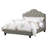 Grey Upholstered Queen Bed, Arch Design Wooden Bedframe, Adjustable Headboard, Modern Size