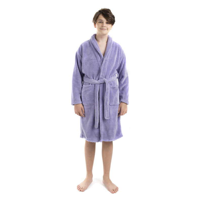 Peignoir en molleton avec poches pour enfants Lovett, TG, Lavande