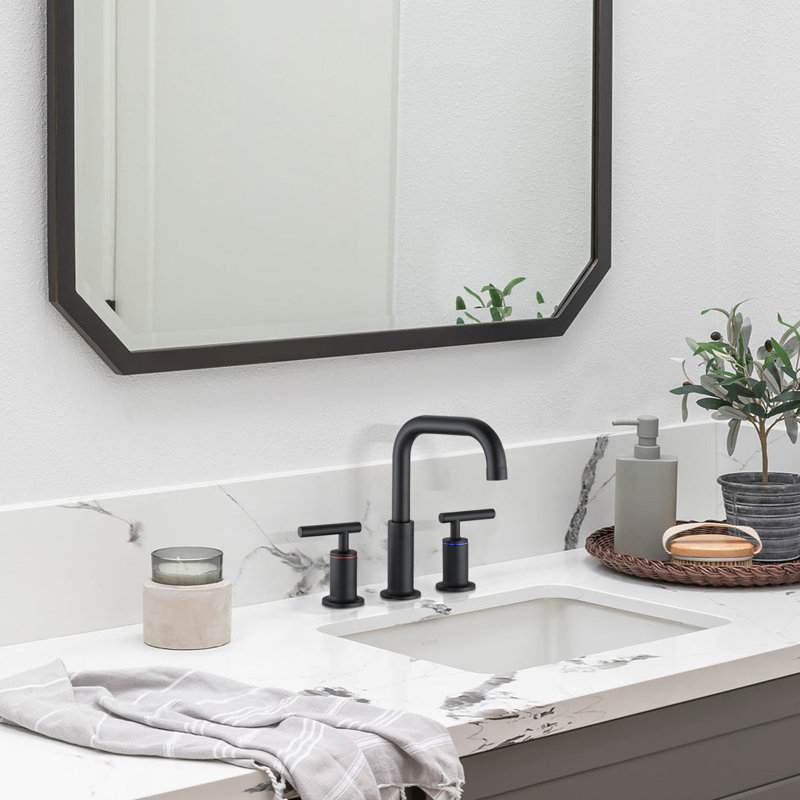 Robinet de salle de bain avec bonde, Noir mat