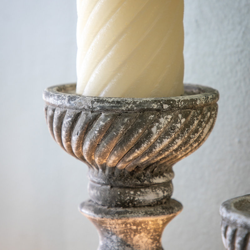 Resin Tabletop / Centrepiece Candlestick, 32cm H x 12.50cm W x 12.50cm D