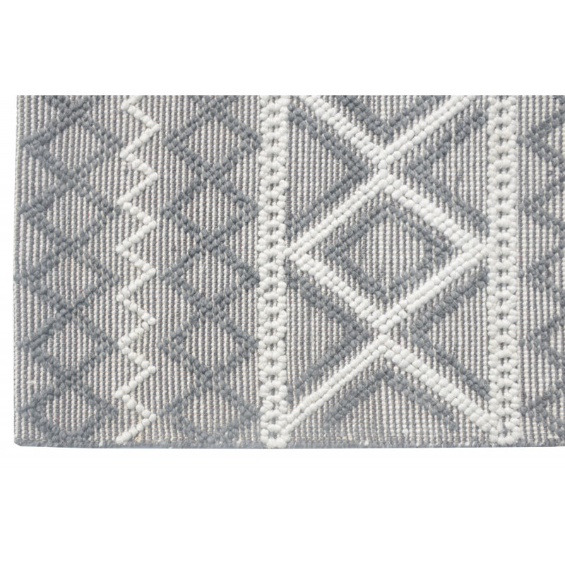 Tapis gris ivoire gris à losanges, Rectangle 5 pi x 7 pi