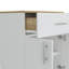 Armoire de rangement Pantry H 33 po, un tiroir, deux tablettes intérieures, deux portes, chêne blanc / clair