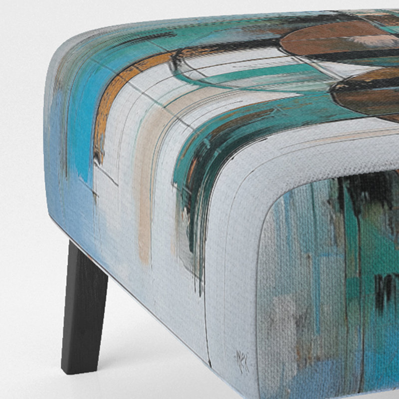Chaise d'appoint rembourrée colorée Mid-Century, Bleu/brun