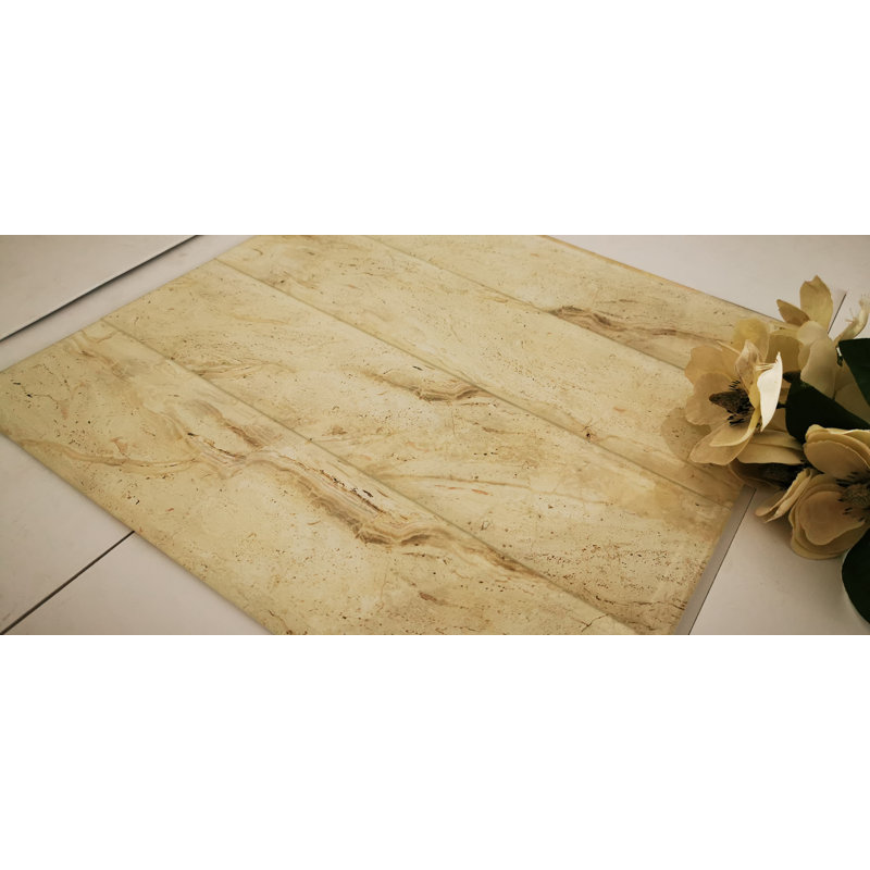 Nature 4 in. x 16 in. Marble Look Glass Beveled Large Format Subway Decorative Kitchen & Bathroom Wall Tile