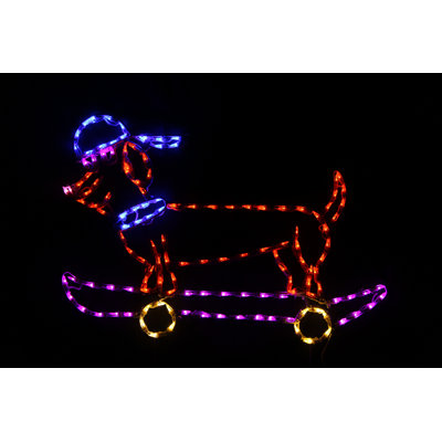 Cool Dog On Skateboard Holiday Lighted Display