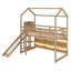 Lit mezzanine simple en bois avec glissade, tablettes et lumière-1500881411