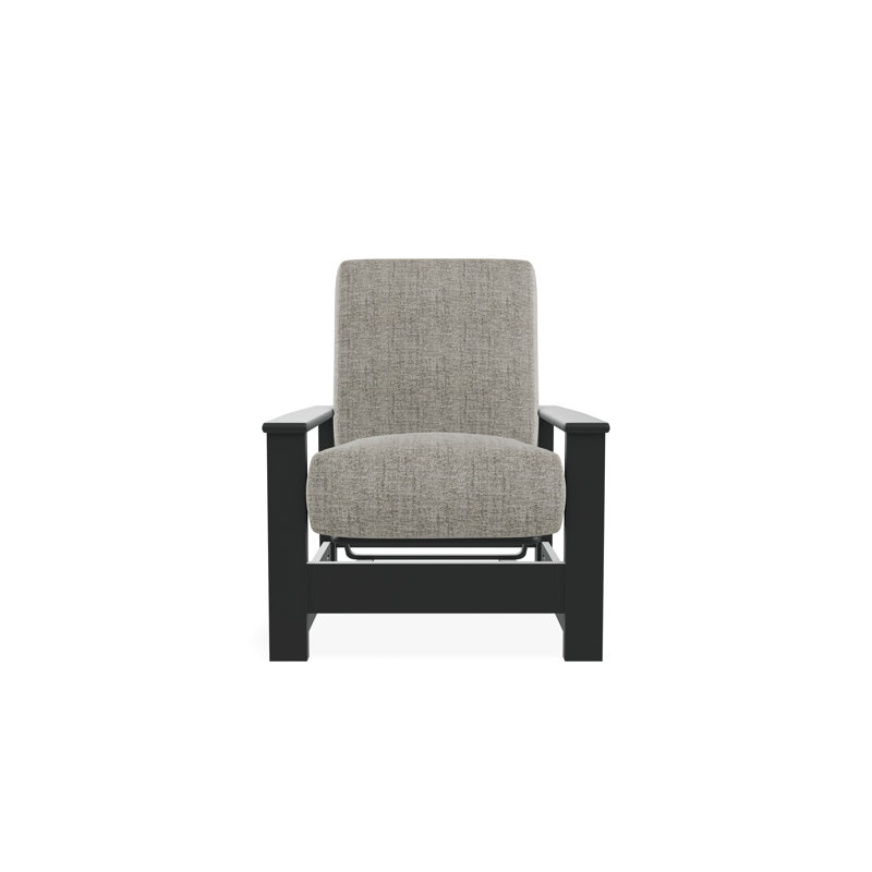 Leeward Marine Grade Polymer Deep Seating Cushion Arm Chair with Hidden Motion, Graphite, Fresco Ash