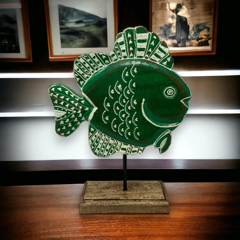 Wasabi Fish on Stand - Green Henna
