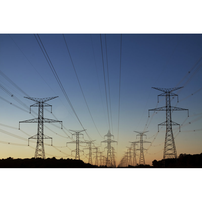Power Lines Sunset - Wrapped Canvas Print, 61cm H x 91cm W