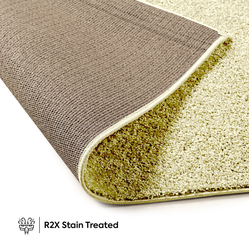 Modern Plush Pet and Kids Friendly Solid Color Yellow Area Rugs, Stain & Fade Resistance, Perfect for Living Room, Dining Room, Bedroom, Playroom and Kidsroom, Event, Wedding, Ambert Binded Rug