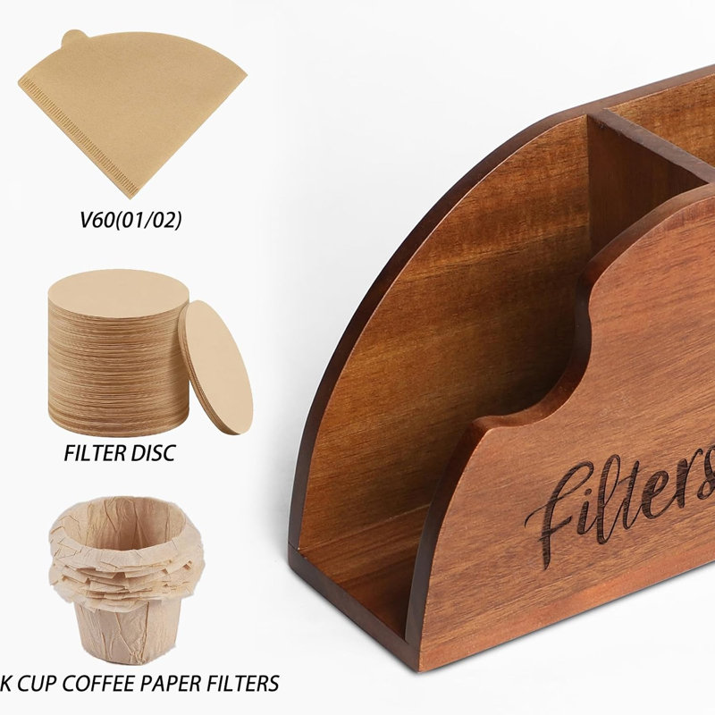 Porte-filtre à café en bois d'acacia
