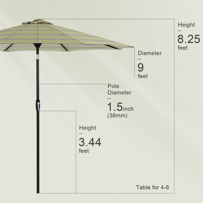 Parasol de marché 9 pi