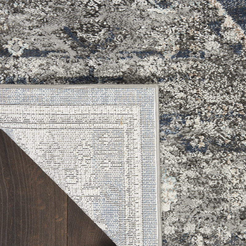 Tapis de couloir 8 pi ivoire et gris