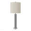 Lighting, H 28 po, lampe de table, nickel métallique, abat-jour ivoire / crème, contemporain