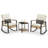 2 - Person Metal Patio Bistro Set With Lumber Pillow, Outdoor Rocking Wicker Conversation Set