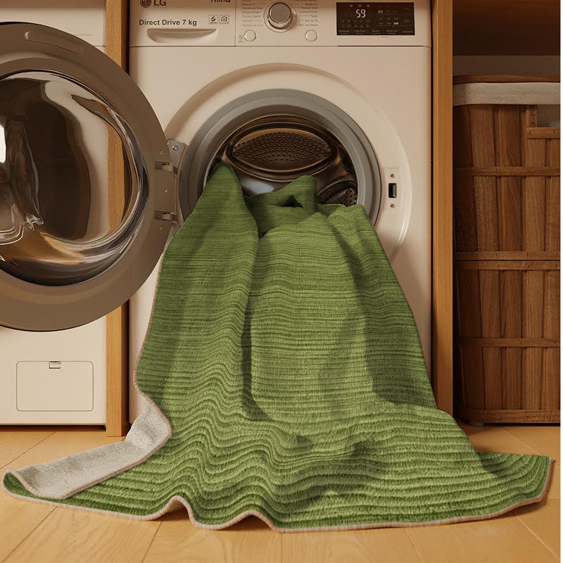 Tapis brun uni lavable à la machine, Rectangle 4pi x 6 pi