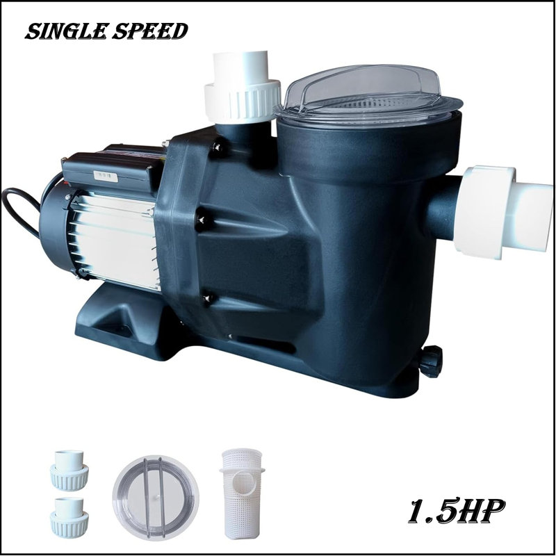 Pompe de piscine, 1,5hp 220v 1100w, pompes à vitesse unique pour piscine hors terre, pompe de piscine à moteur en cuivre puissante avec joints, panier à crépine, fonctionnement silencieux, certification UL