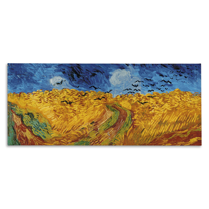 «Wheat Field with Crows» par Vincent Van Gogh, reproduction d'art graphique classique, H 17 po x l 40 po