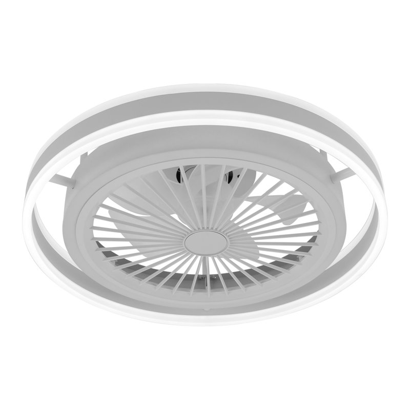 Ventilateur de plafond moderne, plafonnier encastré avec lumières et télécommande