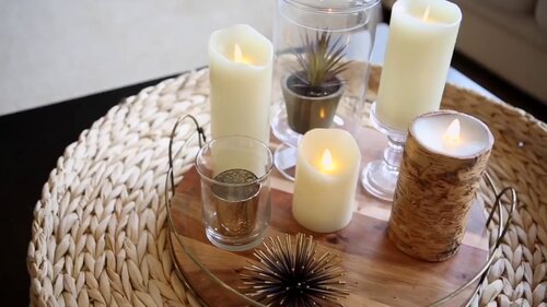 Use Museum Wax to Anchor Candles, found at Home Depot, Walmart, etc. It's  also perfect for keeping all those pictures…