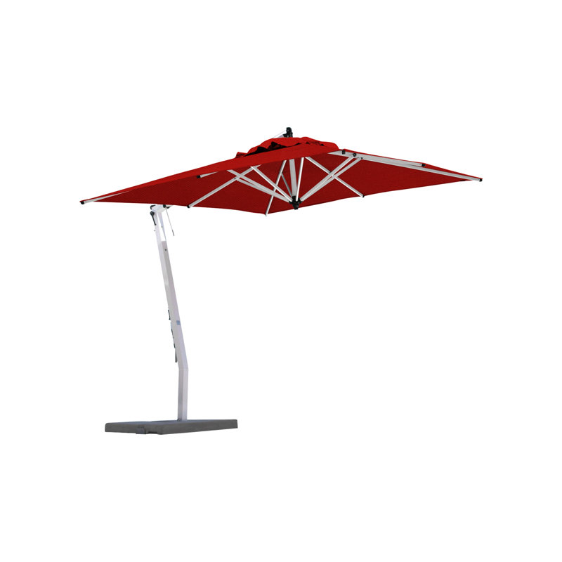 Picollo 10' Square Cantilever Umbrella, Paver Frame, Silver Gray