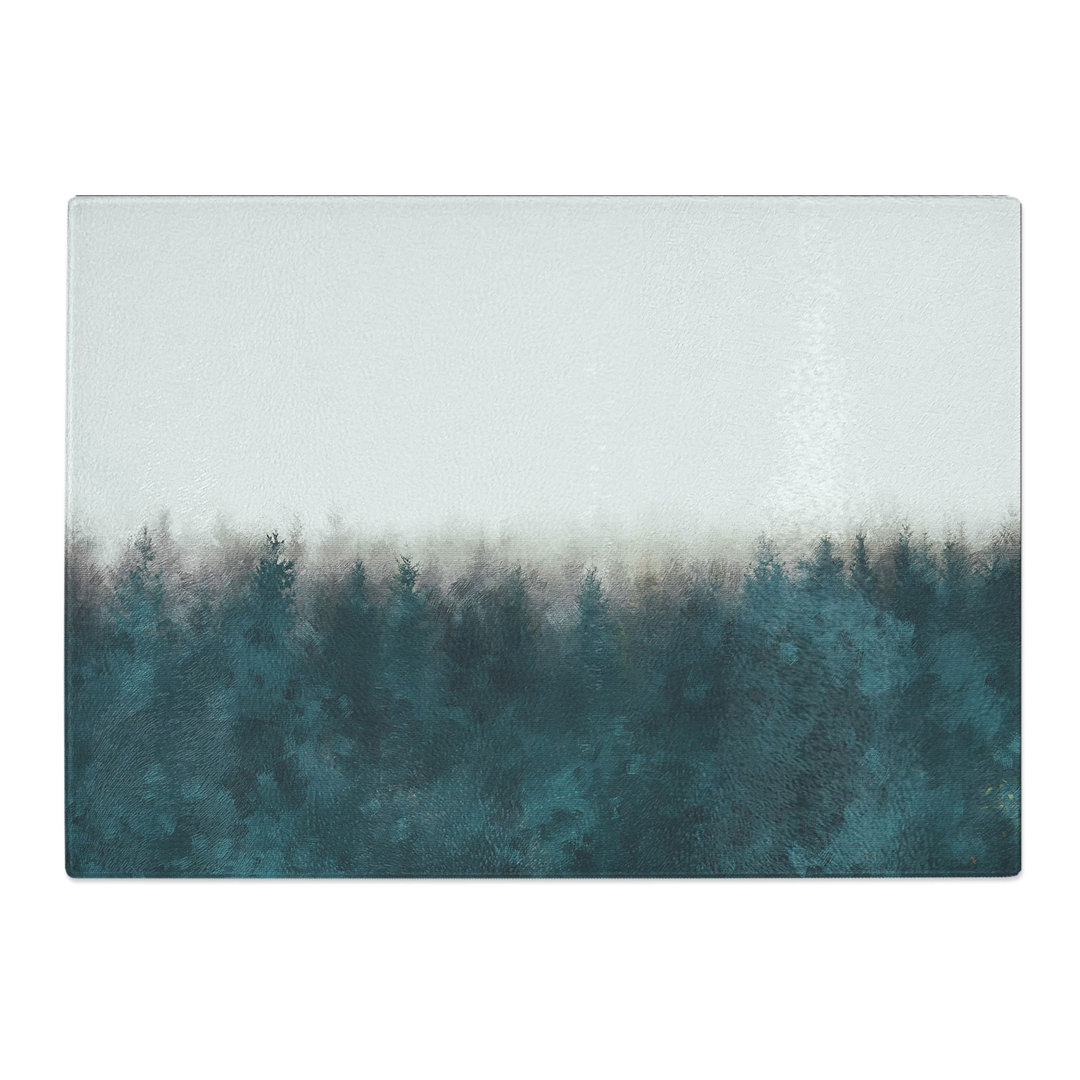 Tempered Glass Misty Forest in France Chopping Board
