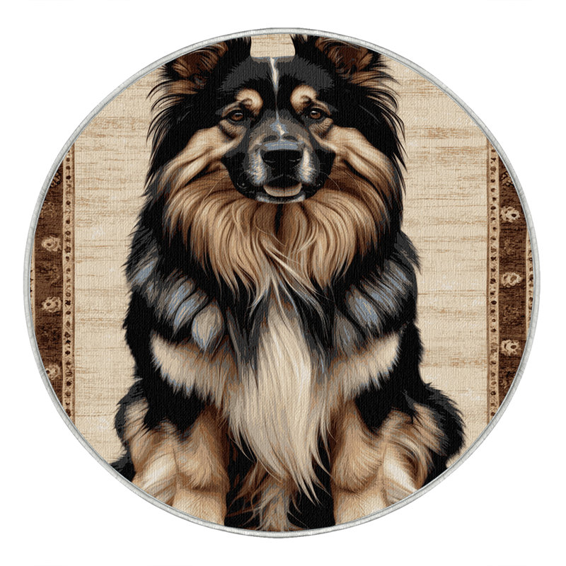  Tapis lavable de la collection South Ovcharka Dogs, Rond 4 pi