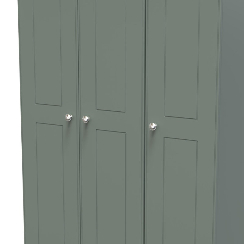 Conners Triple Plain Wardrobe, Reed Green/Riviera Oak