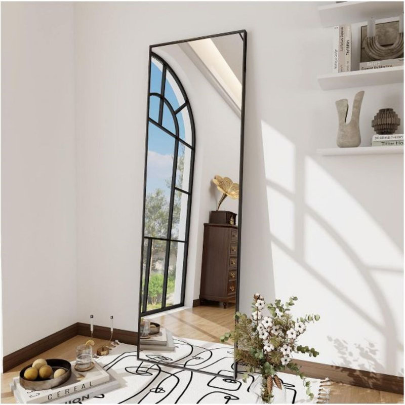 Miroir de plancher pleine longueur FL, Noir, 51.97" x 16.93"