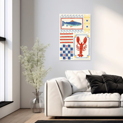 Coquillages sociaux, coquillages, homard, océan côtier, reproduction d'art mural