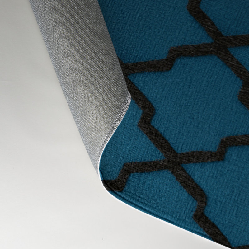 Tapis bleu intérieur et extérieur Trellis, Rectangle 5 pi x 7 pi