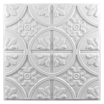 2 Ft. X 2 Ft. Glue-Up or Drop-in PVC Ceiling Tile,Waterproof PVC Panels for Interior Decor