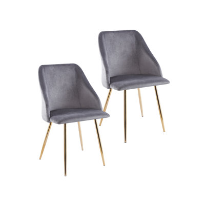 Chaise rembourrée en velours Amaia avec pieds dorés