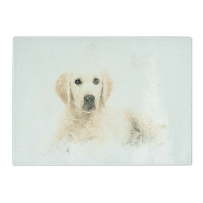 Tempered Glass a Retriever Puppy Chopping Board