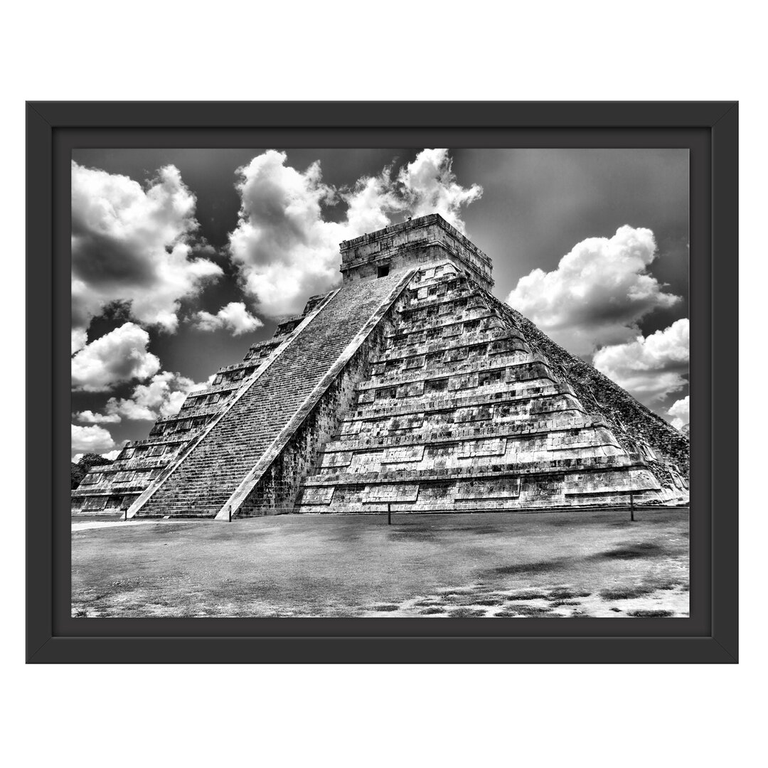 Gerahmtes Wandbild Maya Pyramide in Mexico