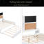 Lit de jour double avec tablettes de rangement, tableau noir, tableau de liège, ports USB et lit gigogne simple