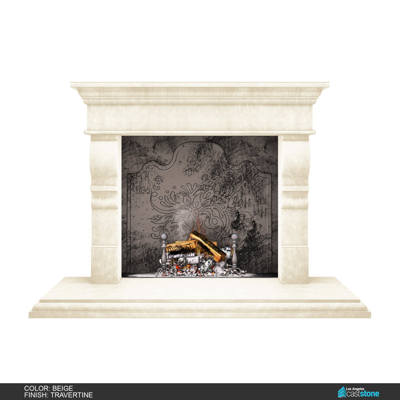 Rome Fireplace Surround, Travertine/Beige