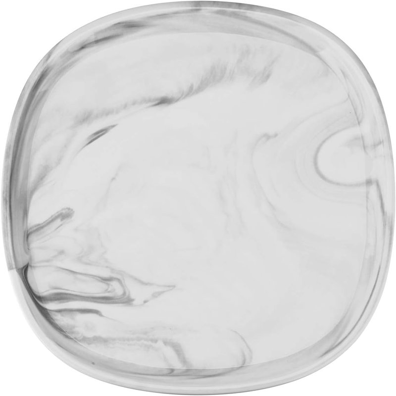 Yedi YCC761, assiette à dîner carrée en porcelaine de 10,5 po, grand plat avec design en marbre, assiette à sushi sans garniture