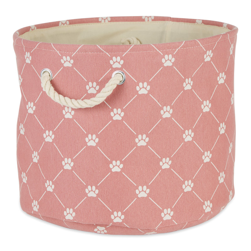 Longshore Tides Fabric Bin, Rose, 9" H x 12" W x 12" D