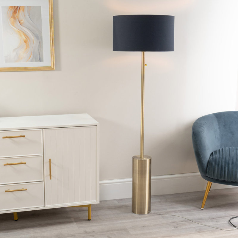 Alizander Adalize 150cm Traditional Floor Lamp, Navy, Antique Brass
