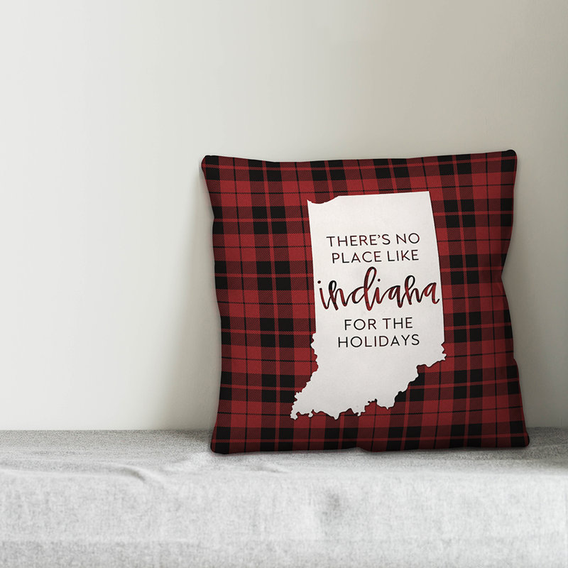  Coussin décoratif Il n'y a pas de place comme chez-soi pour les fêtes, 16 po x 1 po, Indiana